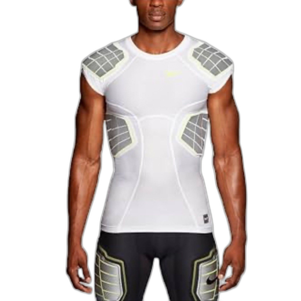 Nike Pro Men's White NWOT Combat Hyperstrong 4-Pad Football Compression Shirt S